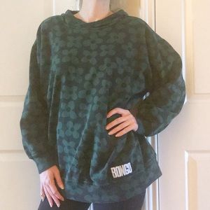 Vintage 90s Bongo Hoodie Sweatshirt Green M